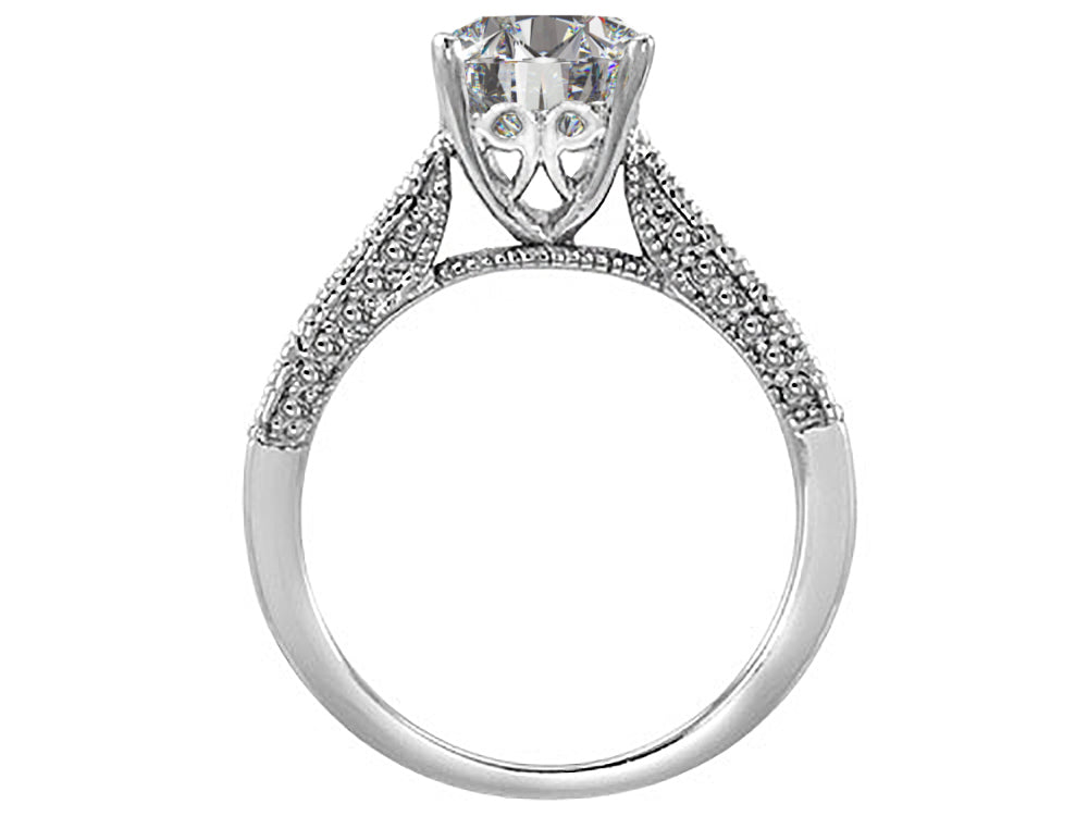 Star K Round 7mm Genuine Amethyst Antique Vintage Style Solitaire Engagement Promise Ring
