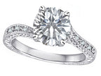 Star K Antique Vintage Style Round 7mm Genuine White Topaz Solitaire Engagement Promise Ring