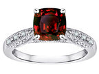 Star K Cushion-Cut 7mm Genuine Garnet Antique Vintage Style Solitaire Engagement Promise Ring