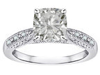 Star K Cushion-Cut 7mm Genuine White Topaz Antique Vintage Style Solitaire Engagement Promise Ring