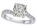 Star K Antique Vintage Style Cushion-Cut 7mm Genuine White Topaz Solitaire Engagement Promise Ring