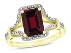 Star K Octagon Emerald Cut 8x6 Genuine Garnet Vintage Look Split Shank Ring