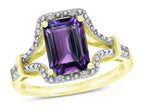 Star K Octagon Emerald Cut 8x6 Simulated Alexandrite Vintage Look Split Shank Ring