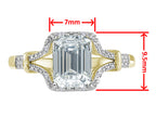 Star K Octagon Emerald Cut 8x6 Genuine White Topaz Vintage Look Split Shank Ring