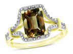 Star K Octagon Emerald Cut 8x6 Genuine Smoky Quartz Vintage Look Split Shank Ring