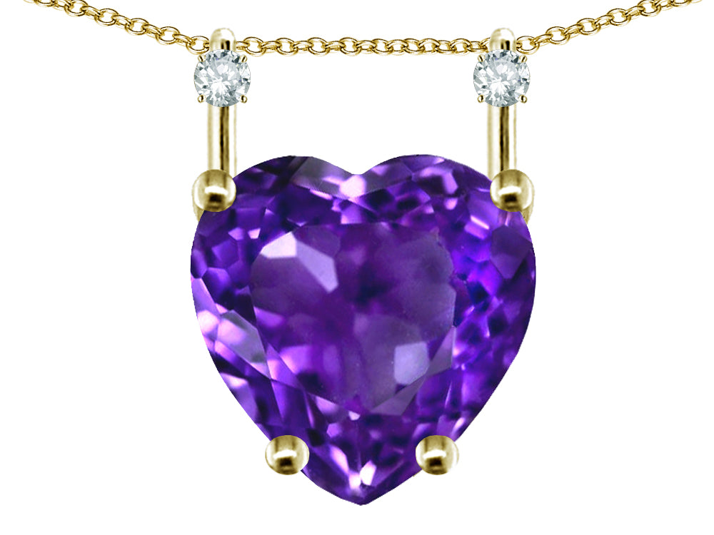Star K Heart Shape 8mm Genuine Amethyst Stackable Mothers Pendant