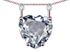 Star K Heart Shape 8mm Genuine Aquamarine Stackable Mothers Pendant
