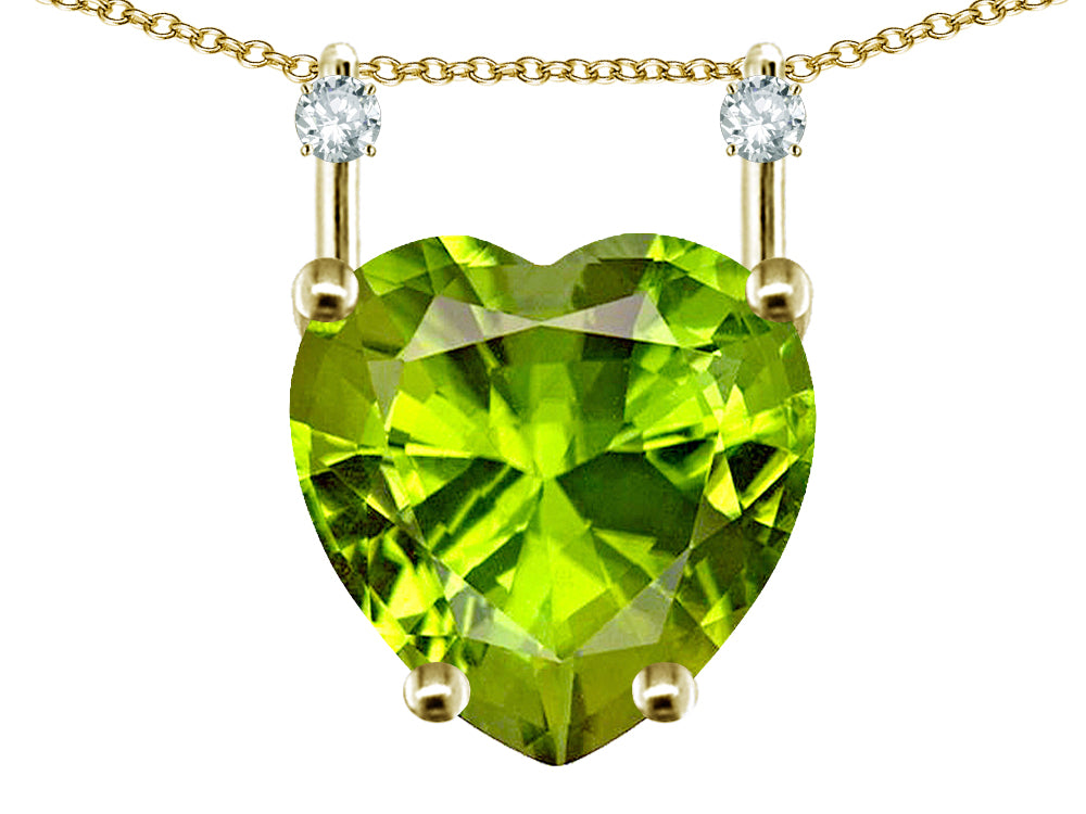 Star K Heart Shape 8mm Genuine Peridot Stackable Mothers Pendant