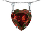 Star K Heart Shape 8mm Genuine Garnet Stackable Mothers Pendant