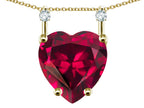 Star K Heart Shape 8mm Created Ruby Stackable Mothers Pendant