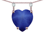 Star K Heart Shape 8mm Created Star Sapphire Stackable Mothers Pendant