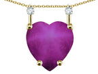 Star K Heart Shape 8mm Created Star Ruby Stackable Mothers Pendant