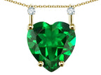 Star K Heart Shape 8mm Simulated Emerald Stackable Mothers Pendant