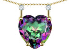 Star K Heart Shape 8mm Rainbow Mystic Topaz Stackable Mothers Pendant