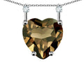 Star K Heart Shape 8mm Genuine Smoky Quartz Stackable Mothers Pendant