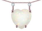 Star K Heart Shape 8mm Genuine Opal Stackable Mothers Pendant