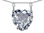 Star K Heart Shape 8mm Genuine Aquamarine Stackable Mothers Pendant