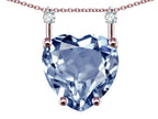 Star K Heart Shape 8mm Genuine Sky Blue Topaz Stackable Mothers Pendant