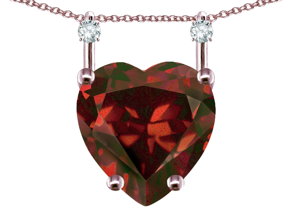 Star K Heart Shape 8mm Genuine Garnet Stackable Mothers Pendant