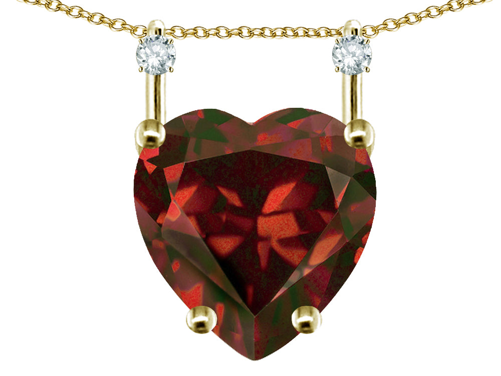 Star K Heart Shape 8mm Genuine Garnet Stackable Mothers Pendant
