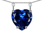 Star K Heart Shape 8mm Created Sapphire Stackable Mothers Pendant