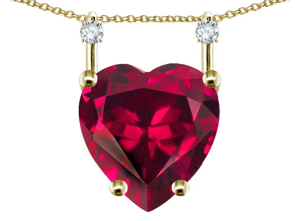 Star K Heart Shape 8mm Created Ruby Stackable Mothers Pendant