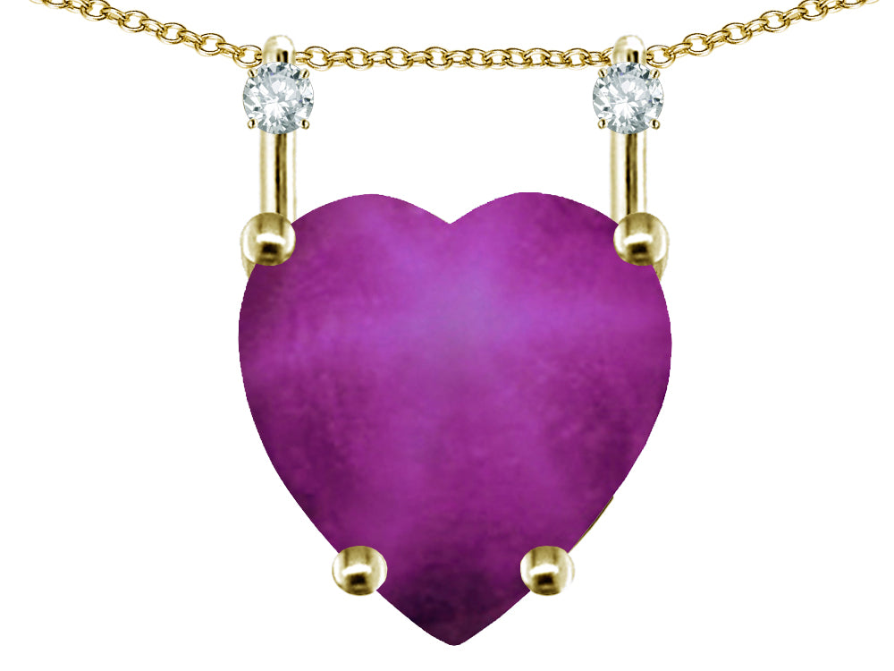 Star K Heart Shape 8mm Created Star Ruby Stackable Mothers Pendant
