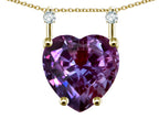 Star K Heart Shape 8mm Simulated Alexandrite Stackable Mothers Pendant