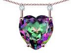 Star K Heart Shape 8mm Rainbow Mystic Topaz Stackable Mothers Pendant