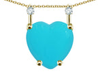 Star K Heart Shape 8mm Simulated Turquoise Stackable Mothers Pendant