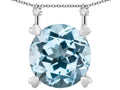 Star K Round 7mm Simulated Aquamarine Stackable Mothers Hearts Pendant