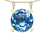Star K Round 7mm Genuine Blue Topaz Stackable Mothers Hearts Pendant