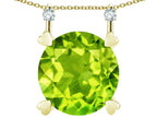 Star K Round 7mm Genuine Peridot Stackable Mothers Hearts Pendant
