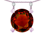 Star K Round 7mm Genuine Garnet Stackable Mothers Hearts Pendant