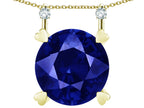Star K Round 7mm Created Sapphire Stackable Mothers Hearts Pendant