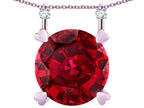 Star K Round 7mm Created Ruby Stackable Mothers Hearts Pendant