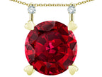 Star K Round 7mm Created Ruby Stackable Mothers Hearts Pendant