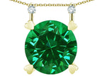 Star K Round 7mm Simulated Emerald Stackable Mothers Hearts Pendant