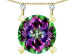 Star K Round 7mm Rainbow Mystic Topaz Stackable Mothers Hearts Pendant