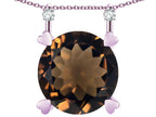 Star K Round 7mm Genuine Smoky Quartz Stackable Mothers Hearts Pendant