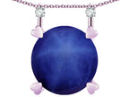 Star K Round 7mm Created Star Sapphire Stackable Mothers Hearts Pendant