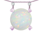 Star K Round 7mm Genuine Opal Stackable Mothers Hearts Pendant
