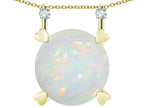 Star K Round 7mm Genuine Opal Stackable Mothers Hearts Pendant
