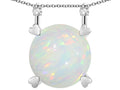 Star K Round 7mm Genuine Opal Stackable Mothers Hearts Pendant