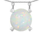 Star K Round 7mm Genuine Opal Stackable Mothers Hearts Pendant
