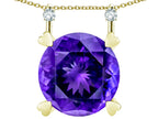 Star K Round 7mm Genuine Amethyst Stackable Mothers Hearts Pendant