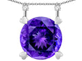 Star K Round 7mm Genuine Amethyst Stackable Mothers Hearts Pendant