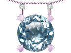 Star K Round 7mm Genuine Sky Blue Topaz Stackable Mothers Hearts Pendant