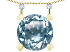 Star K Round 7mm Genuine Sky Blue Topaz Stackable Mothers Hearts Pendant