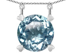 Star K Round 7mm Genuine Sky Blue Topaz Stackable Mothers Hearts Pendant